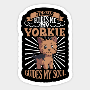 Jesus and my Yorkshire Terrier Sticker